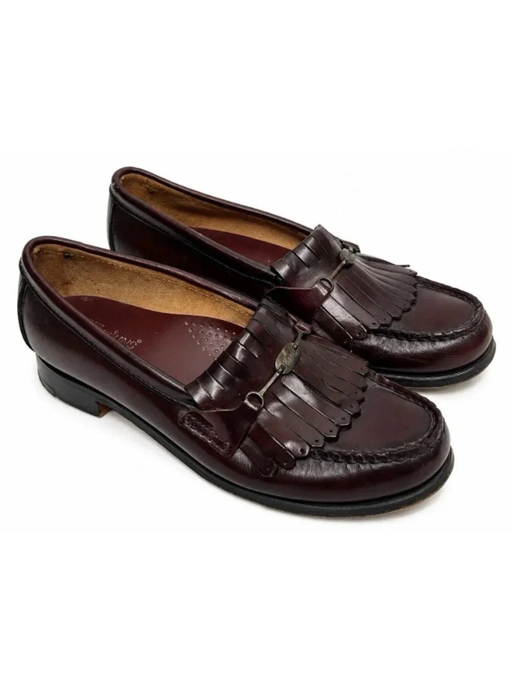 G.H. Bass Weejuns Leather Loafers Womens 8 AA Kiltie Oxblood Burgundy USA